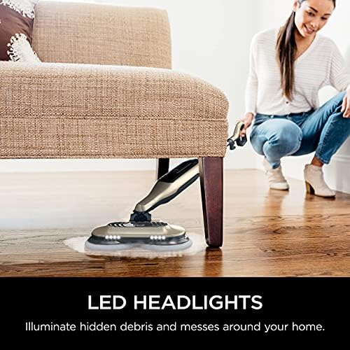 Shark S7001 Mop Scrub & Sanitize at The Same Time, Designed for Hard Floors, with 4 Dirt Grip Soft Scrub Washable Pads, 3 Steam Modes & LED Headlights, Gold (Renewed)