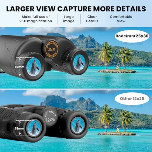 25x30 Professional Large Eyepiece Binoculars for Adults - Complete Kit with Phone Adapter, Tripod Adapter, Waterproof and Compact for Outdoor Adventures