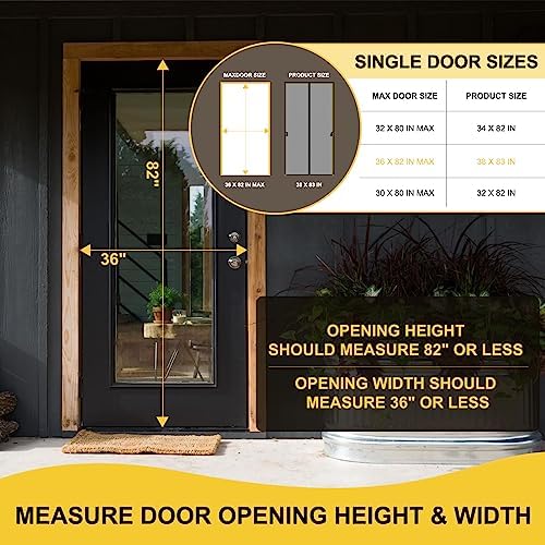 Magnetic Screen Door - Fit for Door Size:36 x 82 Inch, Screen Itself Size:38"x83", Hands Free Mesh Partition,Heavy Duty Curtain Keeps Bugs Out, Frame Hook & Loop, Pet and Kid Friendly