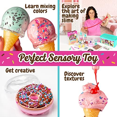 Original Stationery Sweet Sprinkles Ice Cream Slime Kit for Girls – DIY Craft Set for Sundae, Donut & Cupcake Ice Cream Play, Ages 8-12