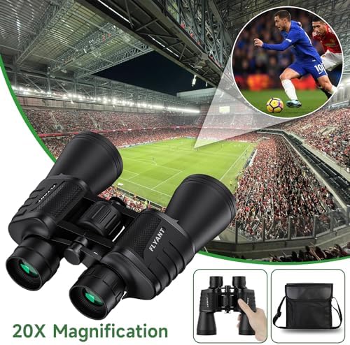 20x50 High Powered Binoculars for Adults, Waterproof Compact Binoculars with Low Light Vision for Bird Watching Hunting Football Games Travel Stargazing Cruise with Carrying Bag