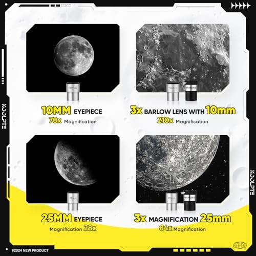 Telescope, 90mm Aperture 700mm - Vertisteel AZ Mounting Base, High Power Telescopes for Astronomy Enthusiasts, Adults & Kids, with Carrying Bag, Wireless Remote Control, Phone Adapter (Black)