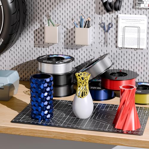 Official Creality PETG 3D Printer Filament 1.75mm 4KG (8.8lbs), High Precision, Strong Toughness, Odorless, Better Flow, Moistureproof 3D Printing CR PETG Filament, Black+White+Red+Blue