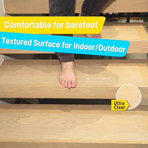 LifeGrip Transparent Anti Slip Tape, 4 inch by 40 feet, Non-Slip Traction Grip Tape to Tubs, Boats, Stairs, Clear, Soft, Comfortable for Bare feet (4" X 40' Tape)