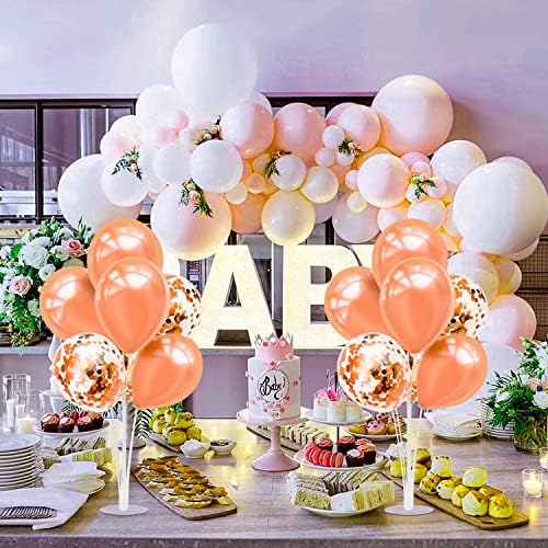 Rose Gold Balloon Stand Centerpiece Table Decorations for Birthday Anniversary Engagement Wedding Bridal Shower Graduation Mother's Day Party Decorations(Rose gold set4)