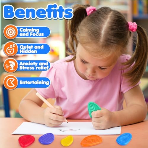 Fidget Toys Sensory Stone for Kids: 18 Pack Textured Soft Worry Stone for Autism Kids Calming - Fidget Stress Toys for Students Anxiety Relief - Small Prizes Fidget Toys(Patented Design)