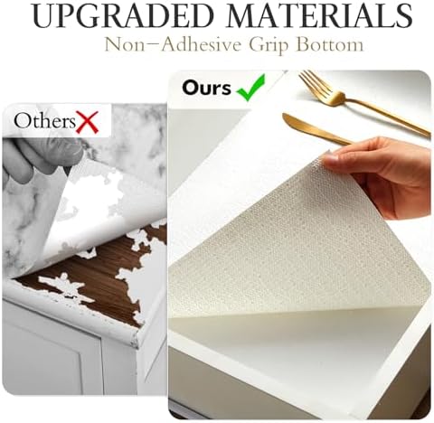 Beautysaid Shelf and Drawer Liner for Kitchen Cabinet, Non Adhesive Non Slip Shelf Paper Waterproof Washable Thickened for Dresser Pantry Shelve Bathroom Protector Liner(White,12 in x 20FT)