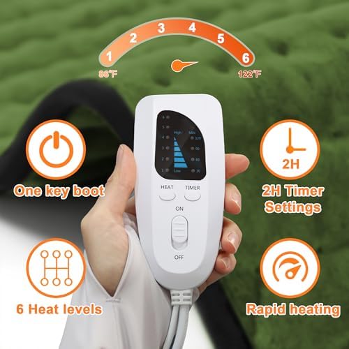 Heating Pad,Electric Heating Pads for Back,Hot Heated Pad for Abdomen,Shoulder,Knee,Multiple Temp and Auto Shut Off