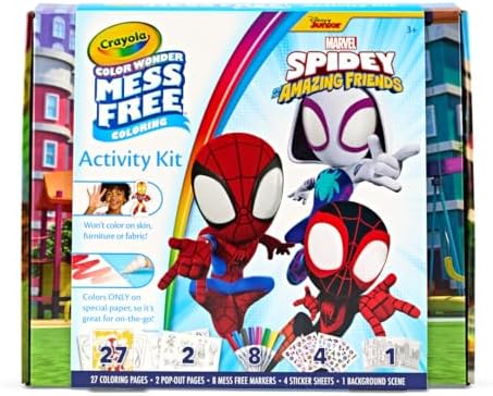 Crayola Color Wonder Spidey and His Amazing Friends Kit, Mess Free Coloring, Spiderman Coloring Pages & Stickers, Spiderman Toy, Kids Gift