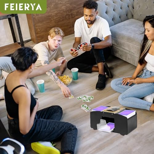 Automatic Card Shuffler 2/1/4/6 Deck,Battery-Operated Electric UNO Poker Shuffler,Playing Card Shuffler for Home Card Game,Travel