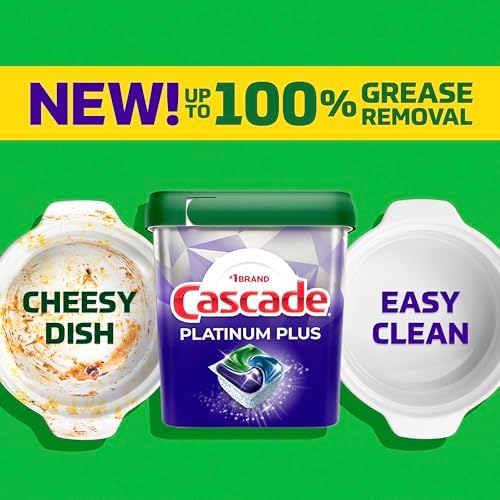 Cascade Platinum Plus Dishwasher Pods, Dishwasher Detergent, Dish Detergent Soap, Lemon, 57 Count
