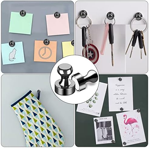 LOVIMAG 60Pcs Black Fridge Magnets - Strong Neodymium Magnets for Whiteboard, Refrigerator, Office, Classroom, Locker, Picture