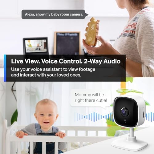 TP-Link Tapo 2K Security Camera for Baby Monitor, Dog Camera w/Motion Detection, 2-Way Audio, Night Vision, Cloud & SD Card Storage (Up to 256 GB), Works w/Alexa & Google Home, 2-Pack (Tapo C110P2)
