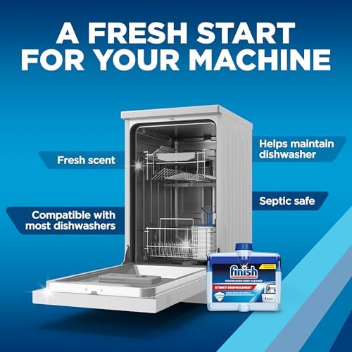 Finish Dishwasher Cleaner Liquid, Deep Cleans Hidden Grease & Limescale, Fights Odors & helps maintain Performance, 1 Year Supply, 8.45oz, 4 Bottle