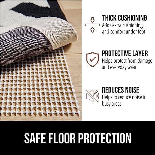 GORILLA GRIP Strong Rug Pad Gripper, 4x6 FT, US Designed, Grips Keep Area Rugs Safe and in Place, Thick, Slip and Skid Resistant Pads for Hard Floors, Under Carpet Mat Cushion and Hardwood Protection