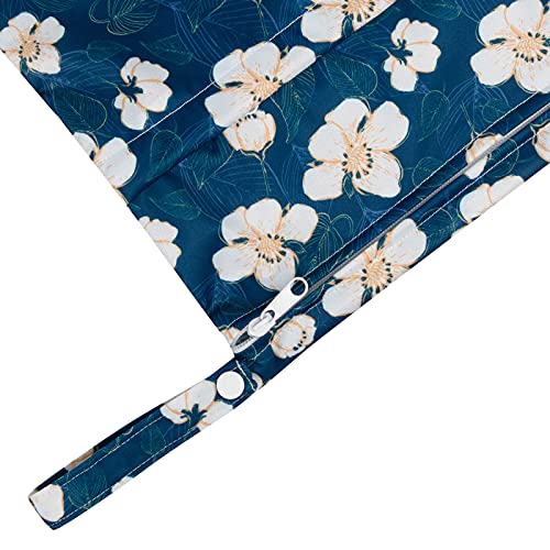 babygoal Wet Dry Bags for Baby Cloth Diapers, Washable Travel Bags, Beach, Pool, Gym Bag for Swimsuits & Wet Clothes with Two Zippered Pockets 4 Pack, 4LN14