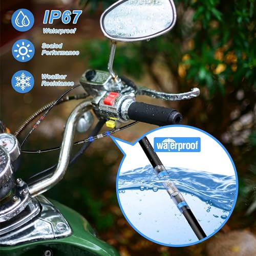 Kuject 520PCS Solder Seal Wire Connector Kit, Solder Seal Butt Terminal Waterproof Insulated Electrical Wire Splice for Automotive Marine Boat