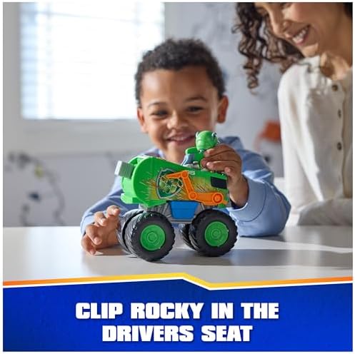 Paw Patrol: Rescue Wheels Rocky’s Recycle Truck, Toy Truck with Projectile Launcher and Collectible Action Figure, Kids Toys for Boys & Girls Ages 3+