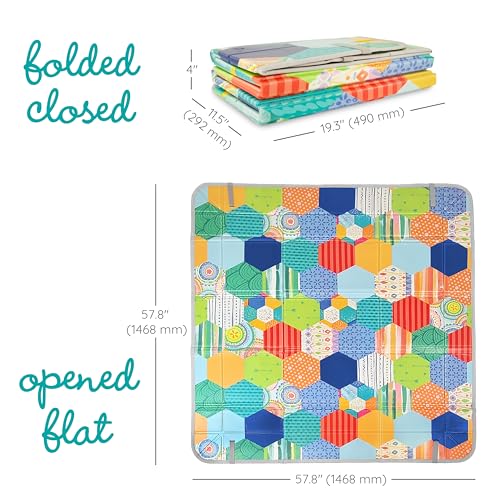 Infantino Foldable Soft Foam Play Mat, Baby Play Mat for Tummy Time & Floor Play, Lightweight, Easy to Store, Wipeable, Multicolor