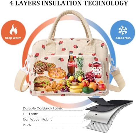MEXS Insulated Lunch Bag for Women Men Large Reusable Lunch Box Adult Leakproof Portable Cooler Tote Bags for Work Picnic