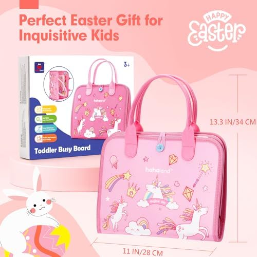 hahaland Busy Book for Toddlers Boys Girls Montessori Toys for 3+ Year Old Preschool Educational Learning Activities Toddler Travel Toys for Ages 3 4 5 with Life Skill Number Color Weather