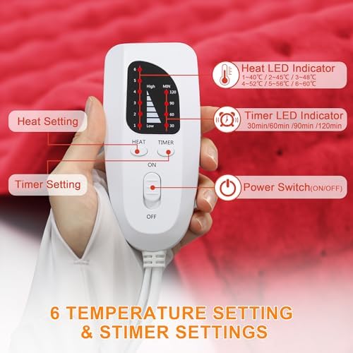 Heating Pad,Electric Heating Pads for Back,Hot Heated Pad for Abdomen,Shoulder,Knee,Multiple Temp and Auto Shut Off