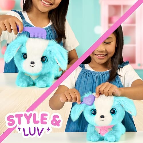 SCRUFFALUVS Pet Scruffs Blue - Mystery Plush Toy, 7.5" Tall - Wash to Reveal 1 of 3 Rescue Pets: Puppy, Bunny, or Kitty - Includes 8.7" Deluxe Pet Carrier - Styles May Vary