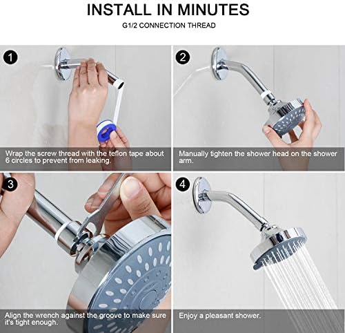 HOPOPRO 5-Mode High Pressure Shower Head - The Washington Post, NBC News, Today TV Show Recommended - High Flow Fixed Showerheads (4 Inch Brushed Nickel)