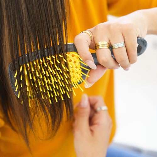 FHI Heat UNbrush Detangling Brush for Pain-Free Brushing on All Wet or Dry Hair Types — Durable DuoFlex Anti-Static Bristles, Lightweight Handle, Vented Hair Brush