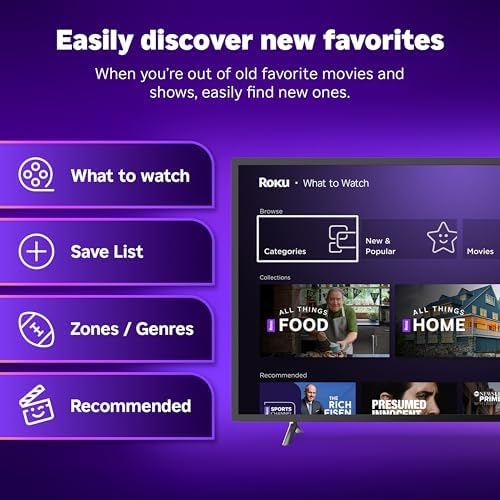 Roku Streaming Stick 4K - HDR & Dolby Vision Roku Streaming Device for TV with Voice Remote & Long-Range Wi-Fi - Free & Live TV