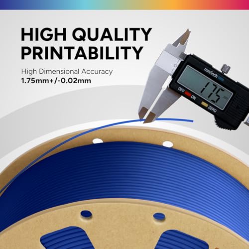 OVERTURE PLA Filament 1.75mm PLA 3D Printer Filament, 1kg Cardboard Spool (2.2lbs), Dimensional Accuracy +/- 0.02mm, Fit Most FDM Printer (Blue)
