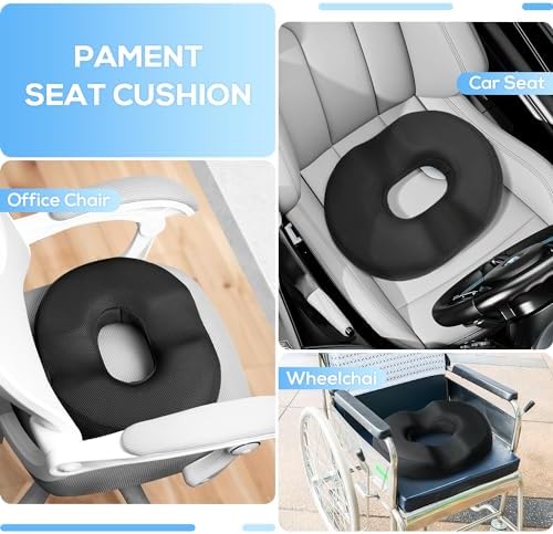 Donut Pillow Seat Cushion, Donut Chair Cushions for Postpartum Pregnancy & Hemorrhoids, Sciatica & Hip & Coccyx Pain Relief Desk Chair Cushion for Long Sitting Office Workers, Car Drivers