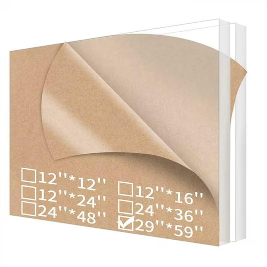 Art3d (2 Pack) 1/4" Thick Plexiglass Sheets - 29"x59" PET Clear Acrylic Sheets for Art Design,Craft Projects, Signs, DIY in Home, Wedding, Festival,Party,Office