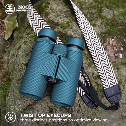 Nocs Provisions Pro Issue 8x42 Compact Fogproof Waterproof Binoculars for Adults & Kids, 8X Magnification, Wide View Multi-Coated Lenses for Bird Watching, Hunting & Stargazing- Harbor Blue
