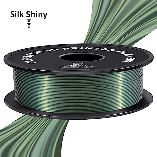 Geeetech Silk PLA Filament 1.75mm for 3D Printer, Dark Green Metal-Like Shiny PLA Filament 1kg (2.2lbs) Spool, Dimensional Accuracy +/- 0.02 mm,Metallic Silk Bronze