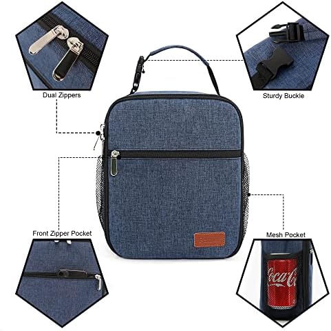 Femuar Lunch Box for Men Women Adults Small Lunch Bag for Office Work Picnic - Reusable Portable Lunchbox, Blue