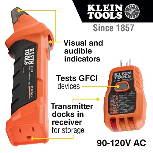 Klein Tools ET310 AC Circuit Breaker Finder, Electric and Voltage Tester with Integrated GFCI Outlet Tester