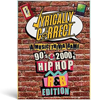 Lyrically Correct '90s & 2000s Music Trivia Card Game - Hip Hop and R&B Edition - Finish The Lyrics Challenge, Fun for Adults, Party or Family Night