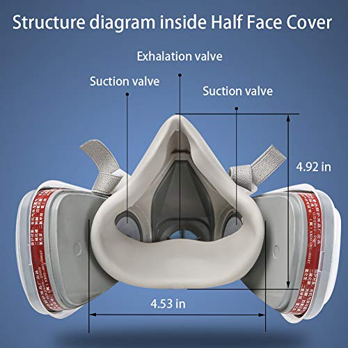 Respirator Reusable Half Face Cover Gas Mask with Safety Glasses, Filters for Painting, chemical, Organic Vapor, Welding, Polishing, Woodworking and Other Work Protection