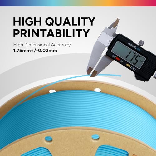 OVERTURE PLA Filament 1.75mm, Neatly Wound 3D Printer Filament 1kg Spool (2.2lbs), Dimensional Accuracy +/- 0.02 mm, Fit Most FDM 3D Printers (Light Blue)