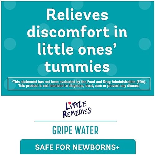 Little Remedies Gripe Water for Babies, Colic and Baby Gas Relief for Newborns, 4 Fl Oz, 6 Pack