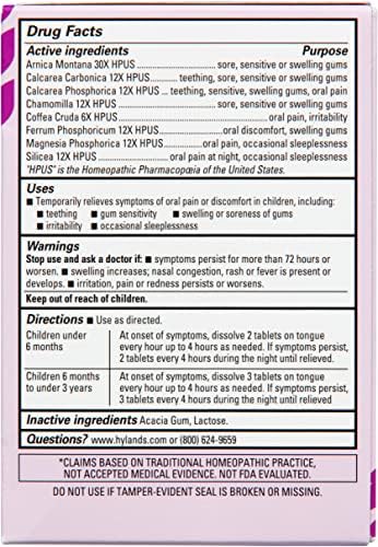 Hyland's Baby Daytime and Nighttime Soothing Tablets and Gel and Drops with Chamomilla, Natural Relief of Oral Discomfort, Irritability, and Swelling, 125 Count