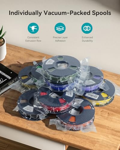 250g PETG Filament 1.75mm Bundle, 250g Spool,16 Rolls, White+Grey+Red+Blue+Yellow+Orange+Purple+OliveGreen+Oak+CoffeeBrown+Midnight+Clear+Transparent Red+Transparent Blue+Transparent Orange