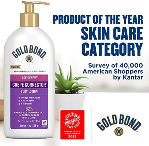 Gold Bond Age Renew Crepe Corrector Body & Face Lotion, Replenishing & Smoothing Formula, 14 oz., Packaging may vary