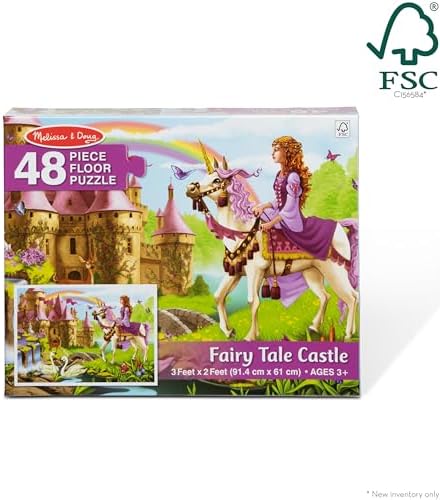 Melissa & Doug Fairy Tale Castle Jumbo Jigsaw Floor Puzzle (48 pcs, 2 x 3 feet) - FSC Certified