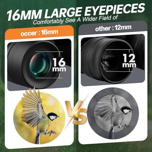 15x30 Compact Binoculars for Adults and Kids - Occer Large View High Powered Binoculars for Bird Watching - Lightweight Easy Focus Binocs with Low Light Vision for Hunting Cruise Ship Travel