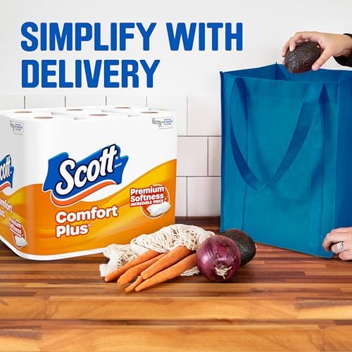 Scott ComfortPlus Toilet Paper, 48 Double Rolls, 231 Sheets per Roll, Septic-Safe, 1-Ply Toilet Tissue