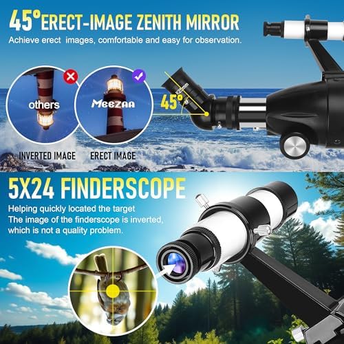 Telescope, Telescope for Adults High Powered Professional, 90mm Aperture 800mm Refractor Telescopes for Astronomy Beginners Fully Multi-Coated with AZ Mount Tripod & Phone Adapter & Carry Bag