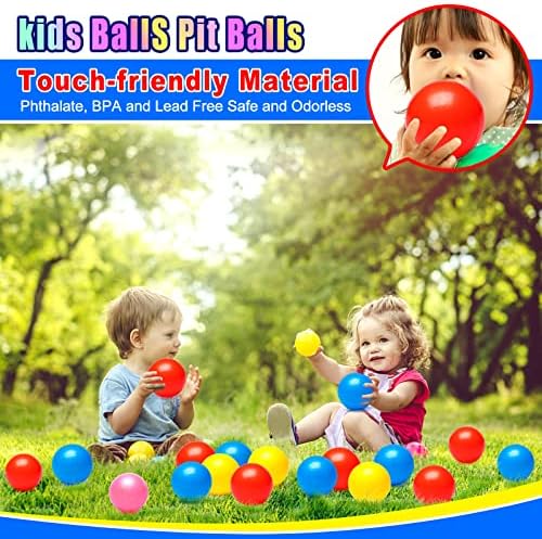 Vanland Ball Pit Balls for Baby and Toddler Phthalate Free BPA Free Crush Proof Plastic - Multicolored Pit Balls in Reusable Play Toys for Kids with Storage Bag