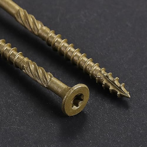 #10 * 2-1/2" Deck Screws, (1214pcs) 15 lbs.Exterior Wood Screws, Rust Resistant epoxy Coated, Bronze, T25 Star Bit